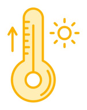 Termometre web simgesi, vektör çizim 