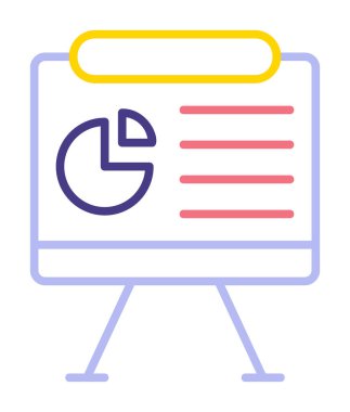 Sunum tahtası simgesi, vektör illüstrasyonu   