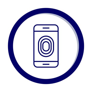 Kilitlenmemiş Parmak izi ikon vektör illüstrasyonlu akıllı telefon  
