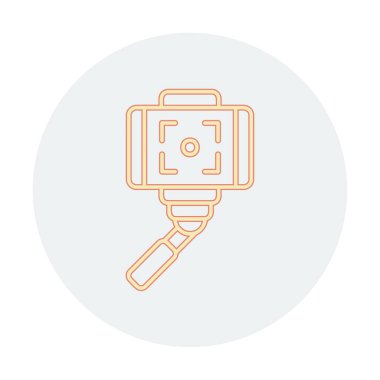 Akıllı telefon web simgesi, vektör illüstrasyonlu selfie çubuğu 