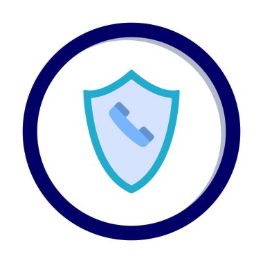 Eski moda telefon ahizesi simgesi olan bir kalkan. Güvenli telefon hattı. vektör çizimi tasarımı