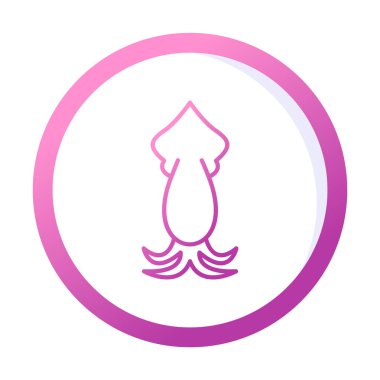 Beyaz arkaplanda mürekkep balığı vektörü simgesi 