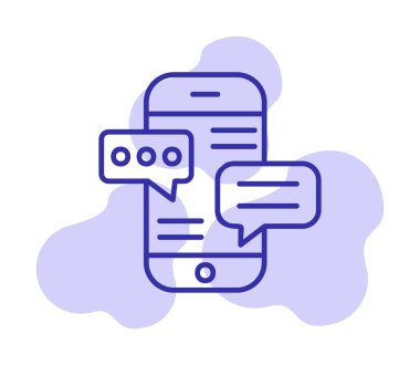 Basit akıllı telefon sohbet simgesi, vektör illüstrasyonu