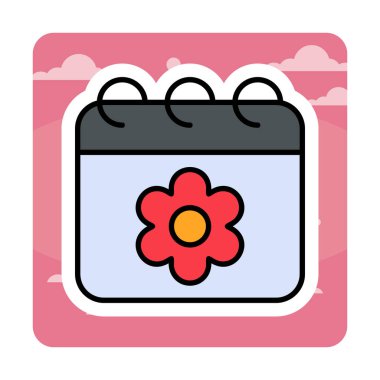 Sakura tarih simgesi, vektör çizimi 