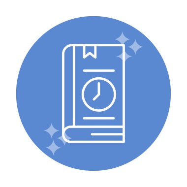 Kitap Zaman Sınırı simgesi, vektör illüstrasyonu 