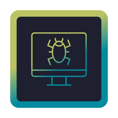 Basit Bilgisayar Virüsü simgesi, vektör illüstrasyonu