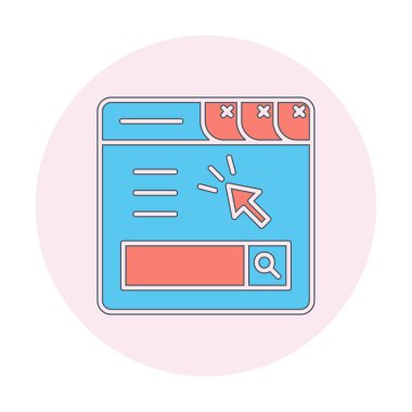 Basit web sayfası simgesi, vektör illüstrasyonu