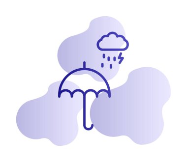 şemsiye simgesi vektör illüstrasyonu 