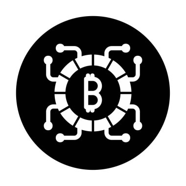 Basit bitcoin simgesi, vektör illüstrasyonu