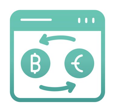 döviz kuru web sitesi vektör simgesi