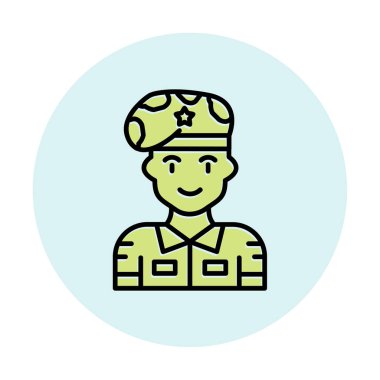 asker web simgesi, vektör illüstrasyonu 