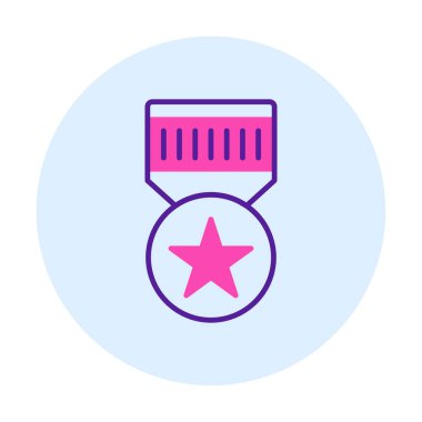 Basit Askeri Rozet simgesi, vektör illüstrasyonu