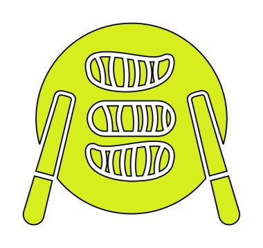 Tabak simgesinde suşi, vektör illüstrasyonu