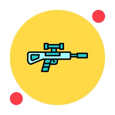 Basit Keskin Nişancı Tüfeği simgesi, vektör çizimi