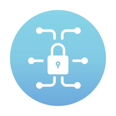 Ağ güvenlik simgesi, vektör çizim 