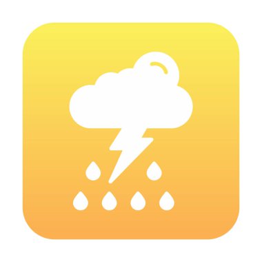 Basit düz Gök Gürültüsü hava durumu illüstrasyonu 