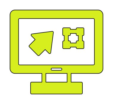 Ekran simgesinde basit Grafik Tasarım uygulaması, vektör illüstrasyonu