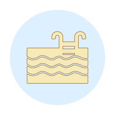  yüzme havuzu ikonu vektör illüstrasyonu