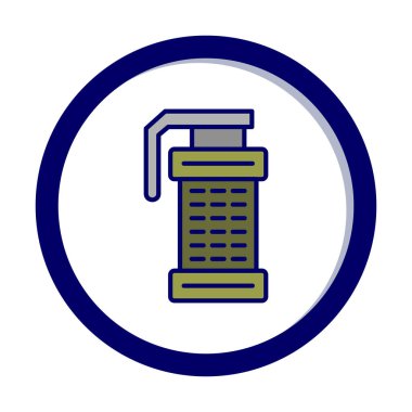 Smoke Grenade web simgesi, vektör illüstrasyonu