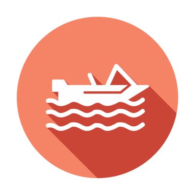 Basit Motorboat simgesi, vektör illüstrasyonu