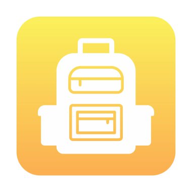 Sırt çantası düz simge vektör çizimi