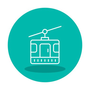 Modern Cable Car Cabin simgesinin vektör çizimi                   