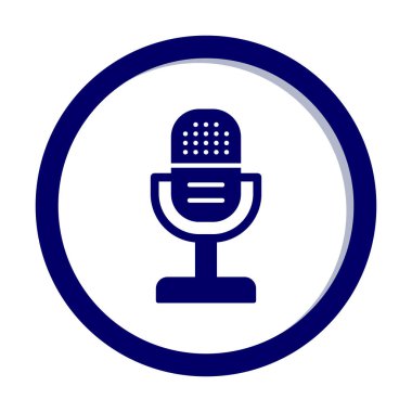 mikrofon yassı ikon. mikrofon logosu, vektör illüstrasyonu.