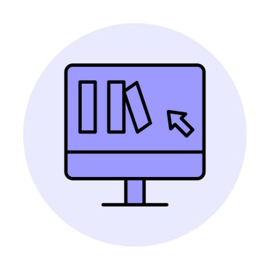 Basit Çevrimiçi Kitap satın alma simgesi, vektör illüstrasyonu