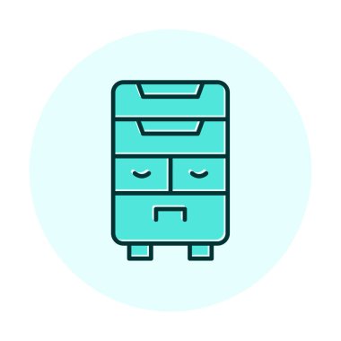 çekmeceler düz simge, vektör çizimi ile klozet 