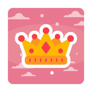 Taç düz simge vektör çizim