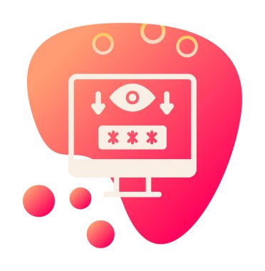 Basit Bilgisayar Casus Yazılımı simgesi, vektör illüstrasyonu