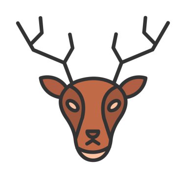 Geyik. Web simgesi basit illüstrasyon