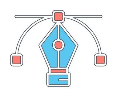 Basit kalem aracı simgesi, vektör illüstrasyonu
