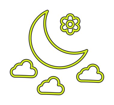 Ay simgesi, vektör illüstrasyonu basit tasarım