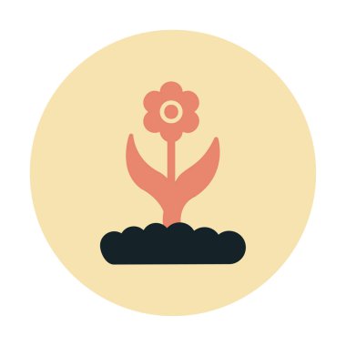 Grafik düz çiçek vektör çizimi   