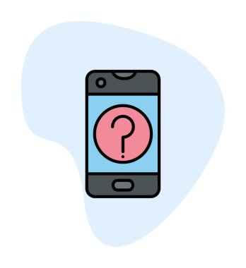 Yardım veya mobil destek simgesi, vektör illüstrasyonu 