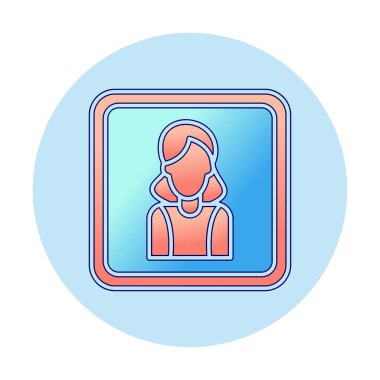 kadın avatar simgesi vektör illüstrasyonu