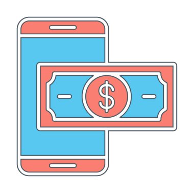 Basit Çevrimiçi Ödeme simgesi, vektör illüstrasyonu