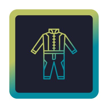 Race Suit web simgesi, vektör illüstrasyonu