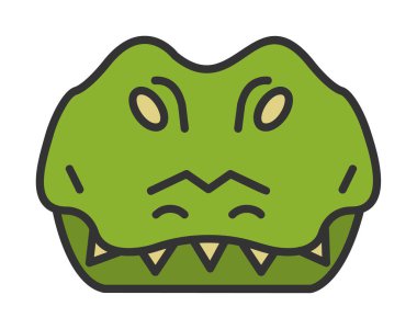 Basit timsah simgesi, vektör illüstrasyonu