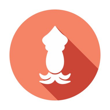 Beyaz arkaplanda mürekkep balığı vektörü simgesi 