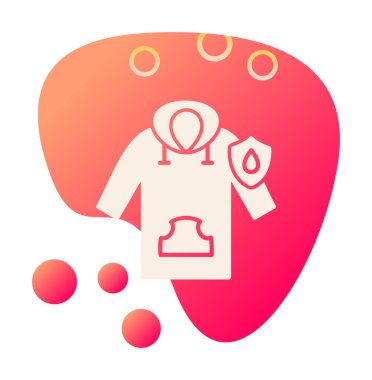 Su geçirmez kapüşonlu simge, vektör illüstrasyonu 