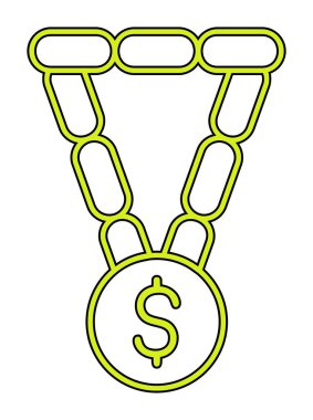 Dolar işaretli bilezik, vektör illüstrasyonu  