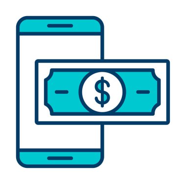 Basit Çevrimiçi Ödeme simgesi, vektör illüstrasyonu