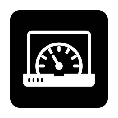 Vektör hızı test dizüstü bilgisayarı web simgesi, vektör illüstrasyonu