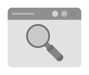 Basit Tarayıcı Arama simgesi, vektör illüstrasyonu