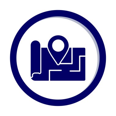 Konum iğnesi, vektör illüstrasyonlu harita simgesi