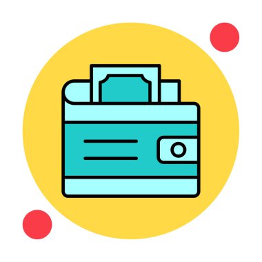 Cüzdan. Web simgesi basit vektör çizimi tasarımı