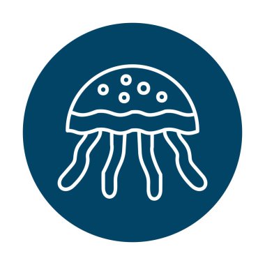 Denizanası. Web simgesi basit illüstrasyon                       