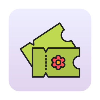 bilet simgesi, vektör illüstrasyonu basit tasarım